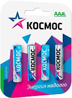 Элемент питания Космос LR03 BP-4 classic (блист.4 шт) AAA алкалиновая (батарейка) картинка 